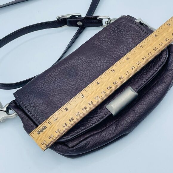 Vintage LIBAIRE of California Brown Leather Crossbody Purse Made in USA Handbag - Picture 4 of 12